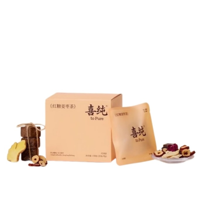 【中國直郵】 喜純 紅糖薑棗茶 大姨媽調理薑紅棗桂圓玫瑰花茶補氣血三伏天養生茶 154g瓶