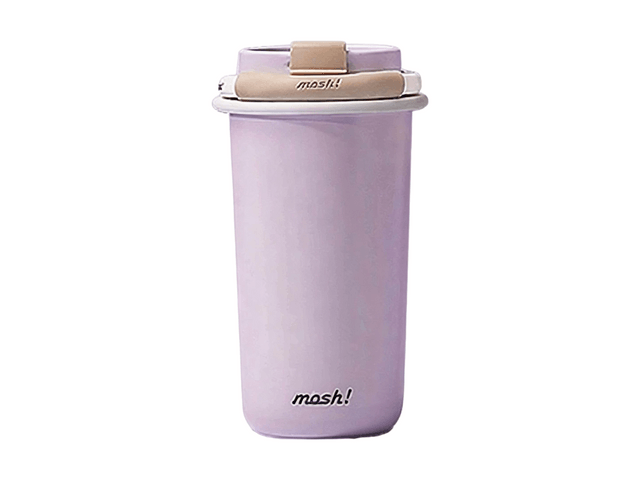 MOSH Straw Tumbler with Lid (Insulated) - Purple 480ml, 1 pc