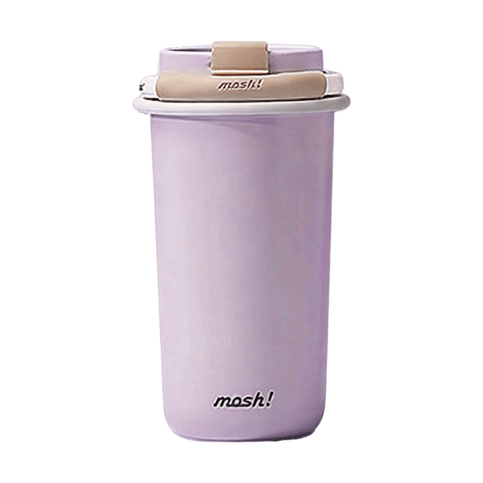 日系拿铁吸管保冷保温杯 480ml 紫色 1个