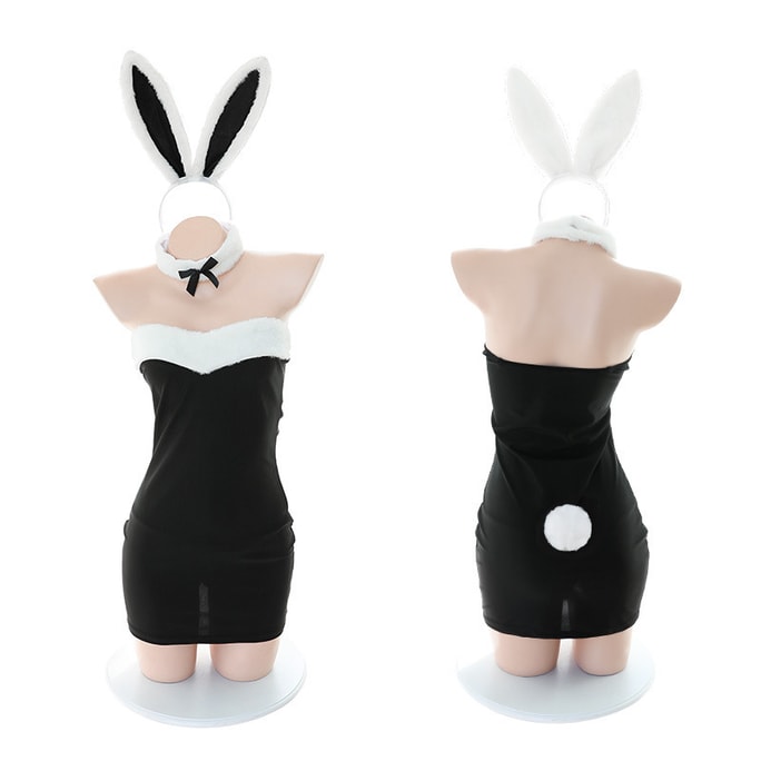 New Sexy lingerie sexy kawaii plush rabbit female cos uniform set black