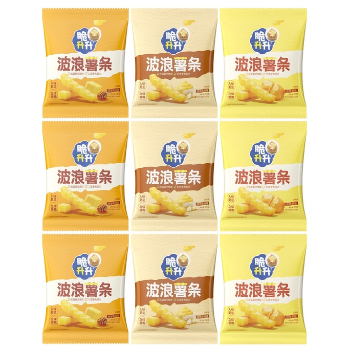 Wavy French Fries 20g*9 pack Original Honey & Garlic Butter Flavor Crispy French Fries Potato Chips Snack