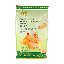 麦臻选 泰式冬阴功风味虾片 4袋入 360g【纯虾仁肉≥25%】【麦德龙人气新品】