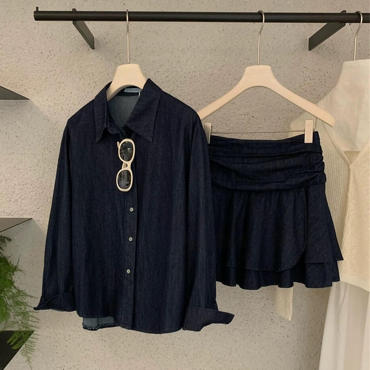 【カナダからの直送】SCENARIO ミッドナイトミューズ シャツ＆スカート ツーピースセット（サイズS～M）ダークブルー（M） 4
