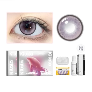 【香港直邮】 可啦啦 光感千禧系列 偷心拽妹 14.2mm 半年抛 两片装  赠护理套装 0