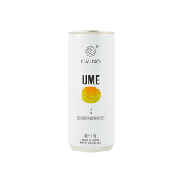 【零糖零脂低卡】日本KIMINO 梅子气泡水 果汁1%添加 250ml