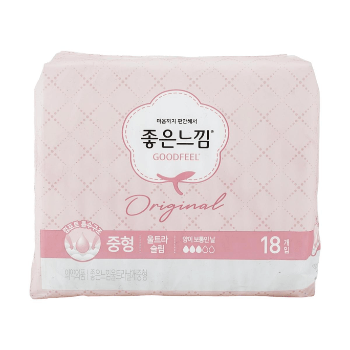 Ultra Overnight 3D-design Feminine Period Pads with Wings, Size 2,18pcs