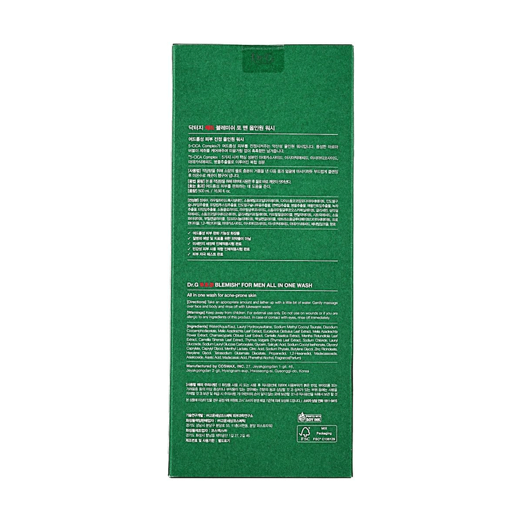 韓國Dr.G蒂邇肌 男士多效潔面 沐浴多效 500ml 清爽保濕 痘痘肌敏感肌鎮靜 5