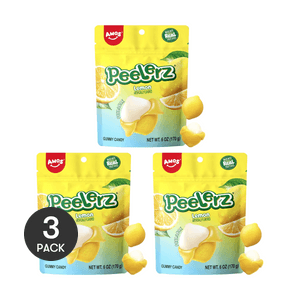 Peelerz Peeling Gummy Candy ,Lemon Flavor, 6 oz *3【3 Packs】【Made With Real Fruit Juice】