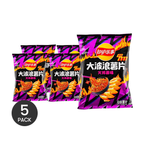 Wavy Potato Chips, Buldak Spicy Chicken Ramen Flavor, 2.47 oz *5【5 Pack】