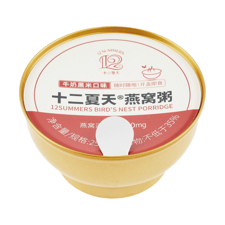 十二年夏天 燕窩粥 牛奶黑米口味 單碗裝 252g【即食免煮早餐代餐粥】 10