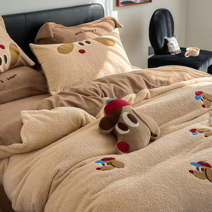 Cozy Wool Dreamland Bedding Set Double Size Puppy Pals