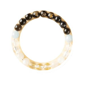 【中国直邮】 普陀山 五行手串女款补缺玛瑙手链 补缺金水黑白财神款8mm