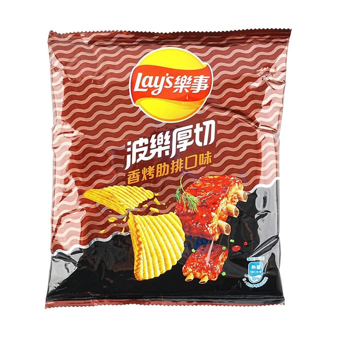 台灣版LAY'S樂事 波樂厚切薯片 香烤肋排口味 34g