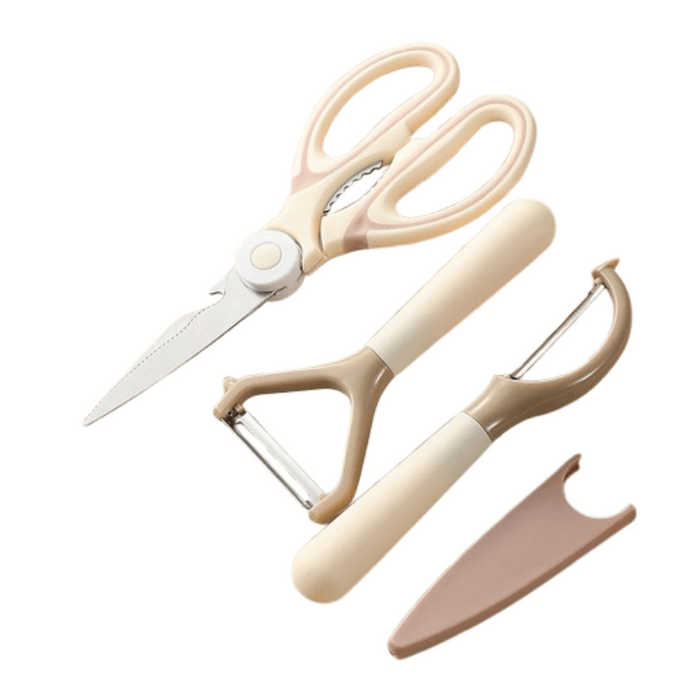 【中國直郵】 親太太 米咖熊貓剪多功能廚房小工具組不鏽鋼 3件套