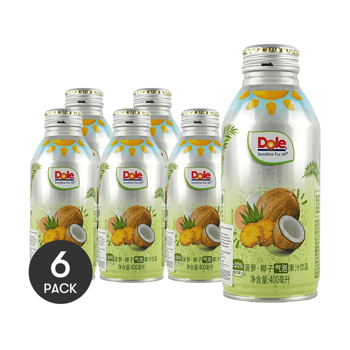 Pineapple Coconut Sparkling Juice , 13.53 fl oz *6【6 Packs】