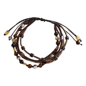 Retro Exquisite Hand Woven Red Rope Gourd Bracelet Light Luxury High Grade Multi Layer Bracelet Shell Bead Style One Piece