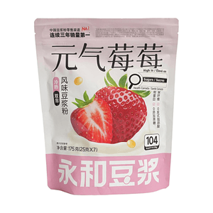 Strawberry Flavor Soybean Powder 6.17oz 【0 Added Sucrose】【Cold & Hot Brew】