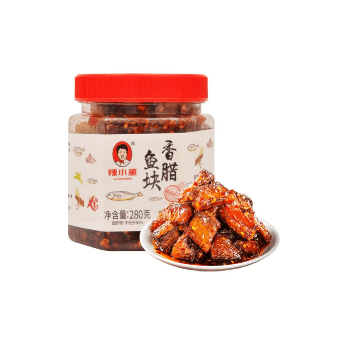 辣小董 香腊鱼块 香煎辣鱼块排 湖南特产即食腊烟熏鱼肉下饭菜酱菜 280g