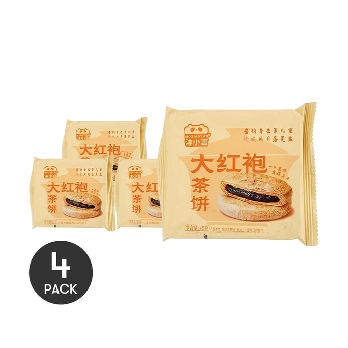 沫小言 大红袍茶饼 酥饼点心 45g  *4【4份超值装】【醇厚茶香 微甜不腻 流心拉丝】