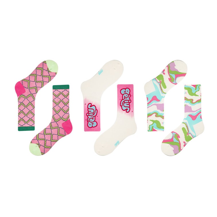 New Ins Style Fashionable Combed Cotton Breathable Mid Tube Socks Set For Hayakawa Girls Christmas and New Year 9