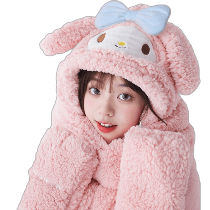 Sanrio Warm Three-Piece Set Cute Gloves Scarf Hat One-Piece Cap Outdoor Accessories My Melody 1Pc