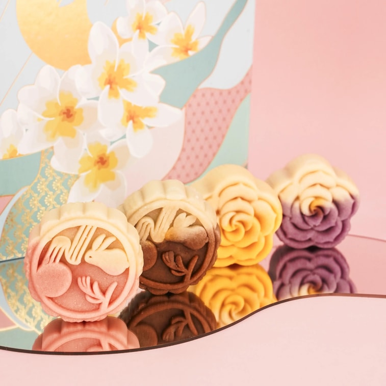 Lily Four Seasons Mooncake Gift Box,4 Flavor 4 Pieces 16.93 oz 【Mango Sago, Coconut Yam, Peach Oolong, Earl Grey】 6