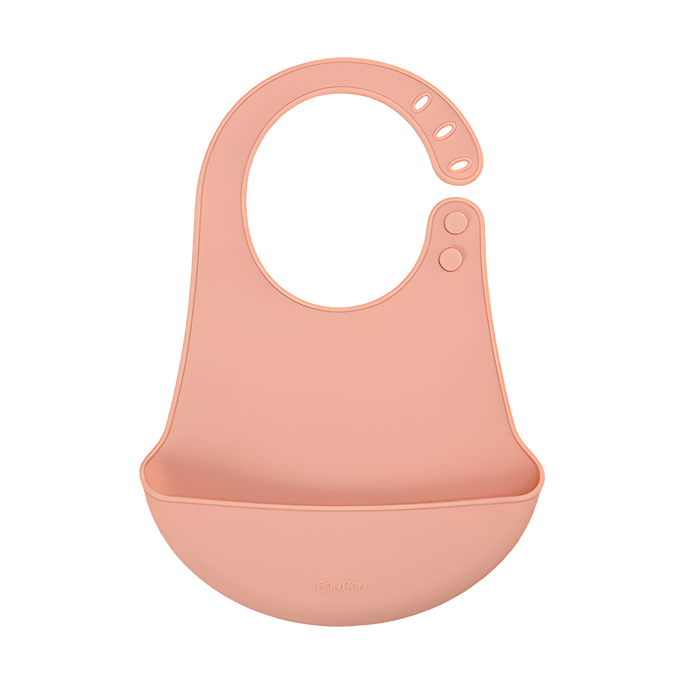 BonBon Waterproof Soft Durable Adjustable Silicone Bibs for Babies Dusty Rose 215x300x22mm