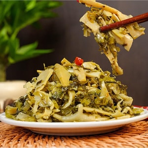 Pickled Mustard Greens with Bamboo Shoots, 7.05 oz【Double Crunch Fresh Flavor】