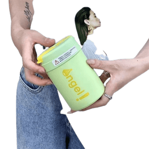 Stainless steel insulated cup cute mini straw cup student gift green 420ml