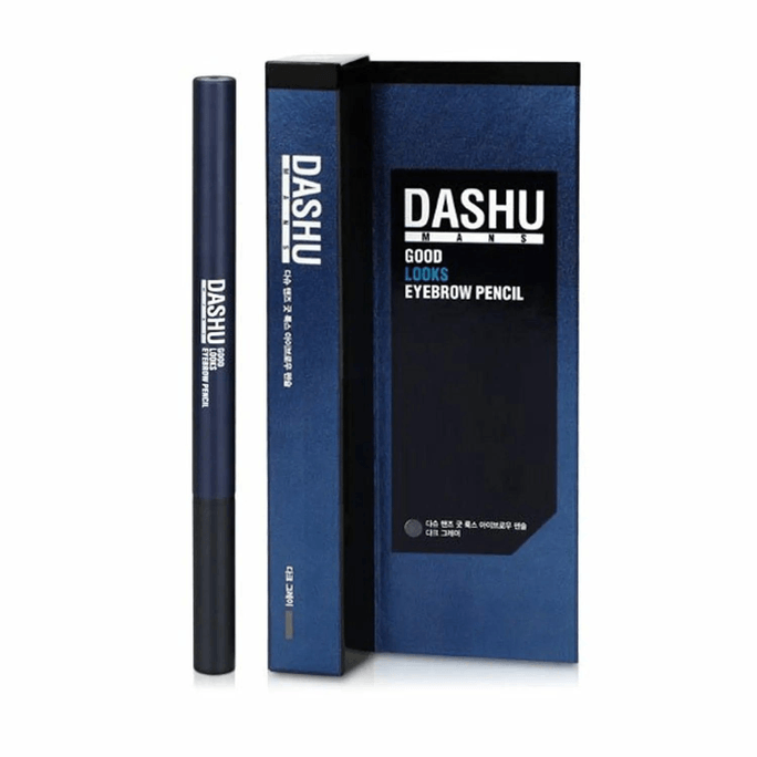 [한국 직배송] DASHU 남성용 아이브로우 펜슬, 내추럴 블랙, 0.3g