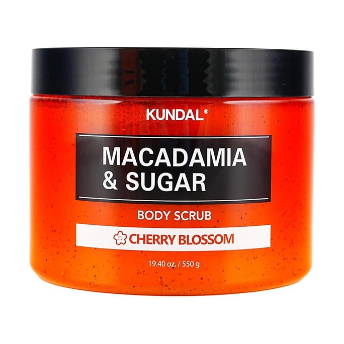 韩国KUNDAL 夏威夷果糖身体磨砂膏 温和去角质保湿 细腻糖霜易冲洗 樱花香型 550g