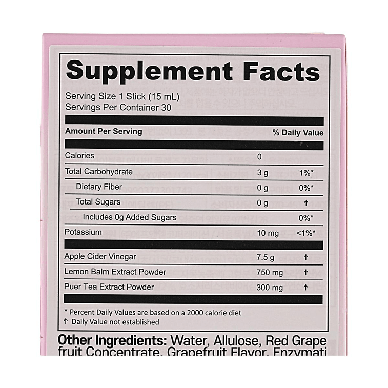 韓國LIVELING 蘋果醋清體飲 西柚味 30條入 450ml【低卡0蔗糖】【大餐救星】 6