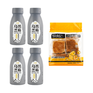 乐锦记 魔方生吐司面包 4枚 320g+六养 乌黑芝麻燕麦奶 230g*4瓶【营养早餐组合装】