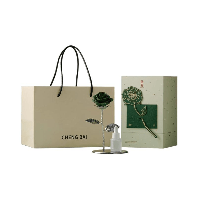 [중국 직배송] 장미 무늬가 있는 백자 꽃 아로마테라피 선물 상자, 무형문화유산 스타일, 20ml