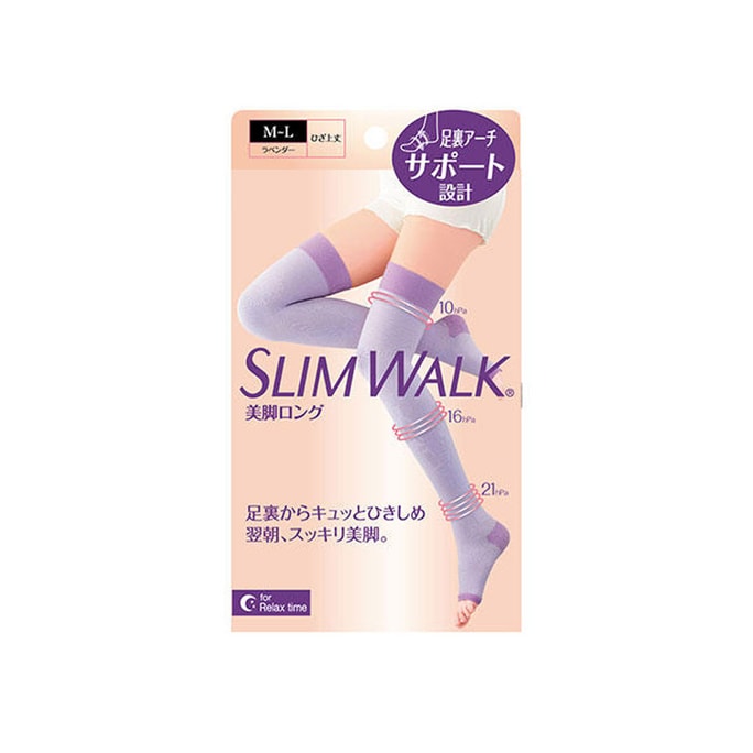 [일본 직배송] SLIM WALK 3단압수면 다리 및 발 스타킹 [M-L] 발 23~25cm, 길이 150~165cm