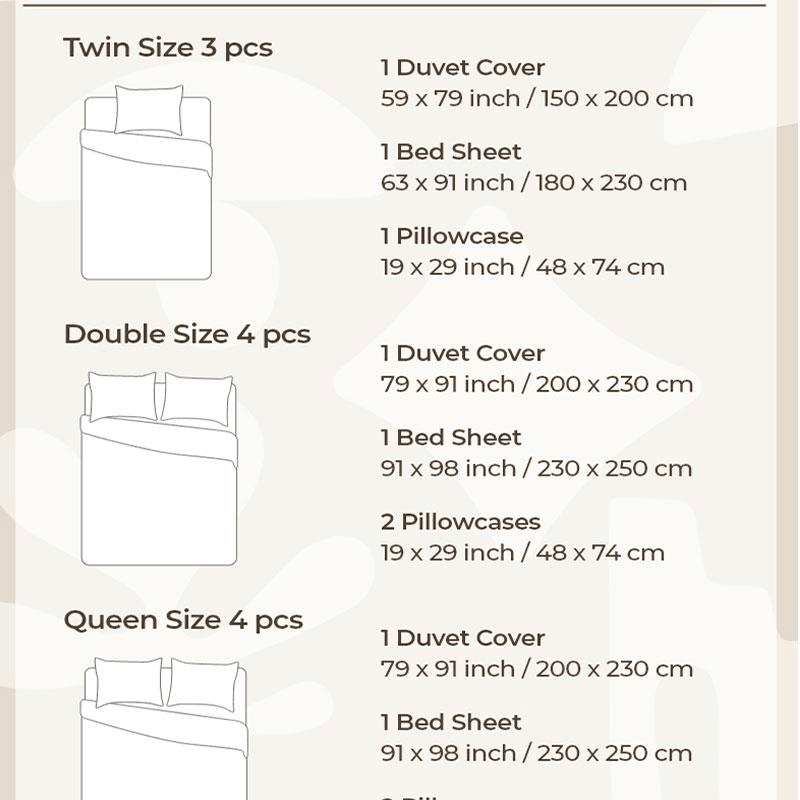 Lullabuy 奶油泡泡純棉床上四件套 床單被套枕頭套-Double/Queen Size