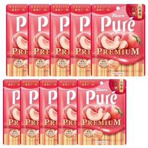 【日本直郵】KANRO甘樂 Pure山梨縣產 白桃味軟糖 54g*10包【超值組合】