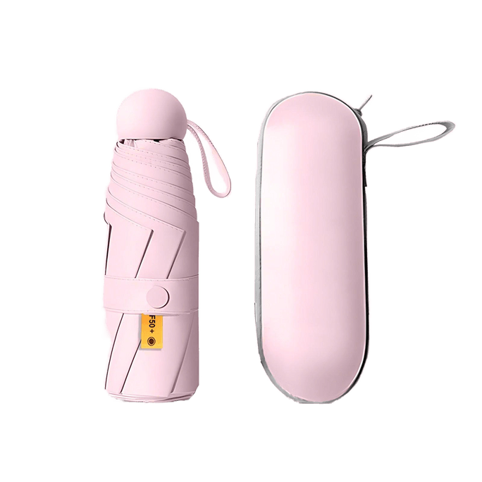 Thickened Black Rubber Sunscreen Umbrella Mini Umbrella Pink