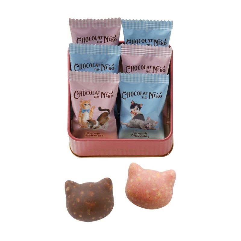 【日本直郵】 日本 摩洛索夫 限時 喵不可言 草莓小貓巧克力禮盒 6粒裝