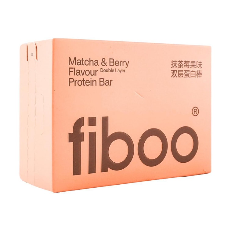 FIBOO 高蛋白雙層蛋白棒 飽足點心抗餓神器 5個入*2 抹茶莓果味 100kcal/根 低卡 代餐 【超值裝】 6