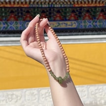 【동양의 미학】 푸퉈산 백단향 팔찌 | 화천옥 불교 염주 6mm 이중 원형 | 밀키 향 침향 부적 | 수집품급 염주 | 건강 및 웰빙 에너지 주얼리