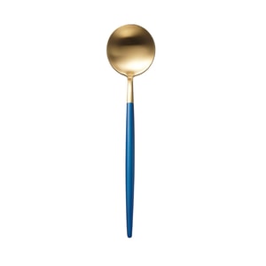 【中国直邮】TIMESWOOD 不锈钢长柄汤勺  蓝金1只 吃饭勺 网红创意  