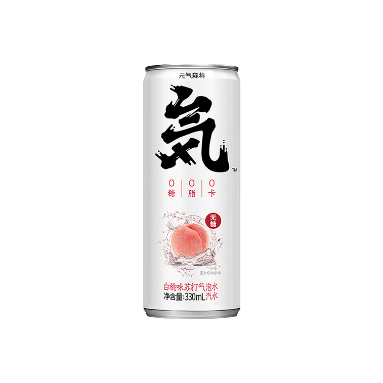 【Value Pack】Genki FOREST White Peach Soda Sparkling Water, 0 White Sugar 0 Calories,11.15fl oz*6 9