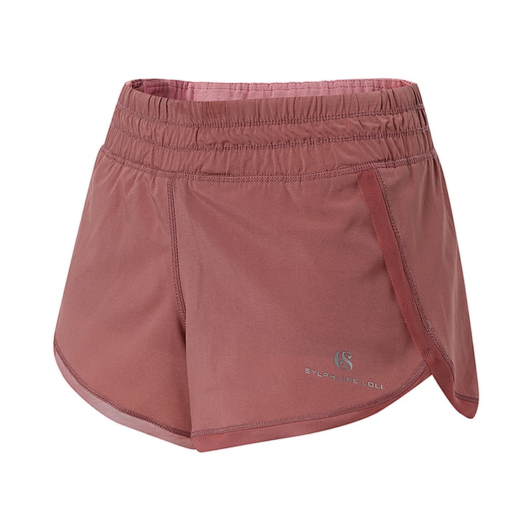 暴走的萝莉 透气防走光运动短裤女夏季 速干宽松跑步健身热裤/象牙白#/L 6