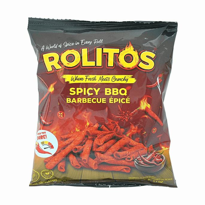 Rolled Tortilla Chips Spicy BBQ Flavor 3.1oz 【Spicy and Satisfying】【Crispy and Delicious】