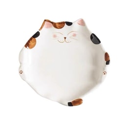 【中国直邮】PEAULEY 卡通猫咪陶瓷盘子九寸餐盘B 1 份
