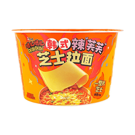康师傅 哦么哦么韩式辣芙芙芝士拉面 方便面泡面 桶装 116g【一整片芝士 甜辣奶香】