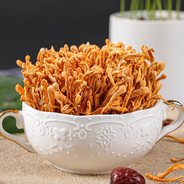 Premium Dry Cordyceps Flower Soup Nourishing Nourishing Good Water Nourishes Good Bacteria 50g Golden Cordyceps Flower Cordyceps Militaris Premium Nourishing Mushroom Sulfur-Free Hand-Selected 10
