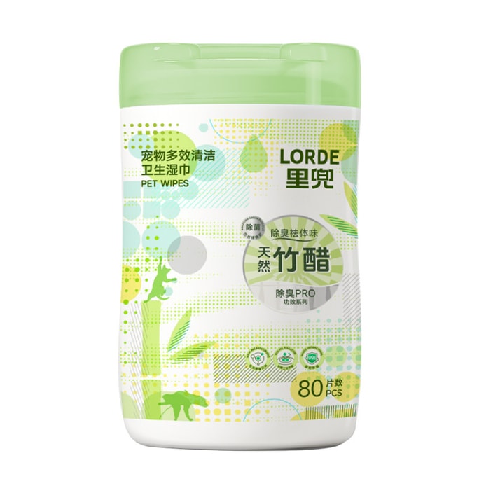 [중국 직배송] 반려동물 물티슈 (80매, 성견용) - 강력한 탈취 효과, 부드럽고 피부 친화적, 고양이와 강아지용 - 전신 세척, 눈물 자국 제거, 발바닥 세척, 털 관리