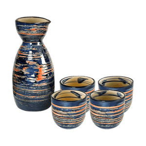 일본식 도자기 와인 세트/1포트 4컵/포트: 14.5 * 8CM/컵: 5 * 4.5CM